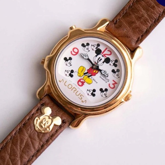 VINTAGE WALT DISNEY LORUS MICKEY MOUSE MUSICAL WATCH! - Picture 3 of 7